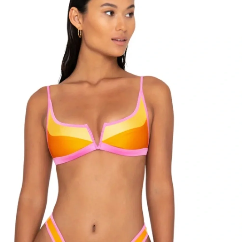 NWOT FAE gypsy bikini top color lock gold green 14004_8